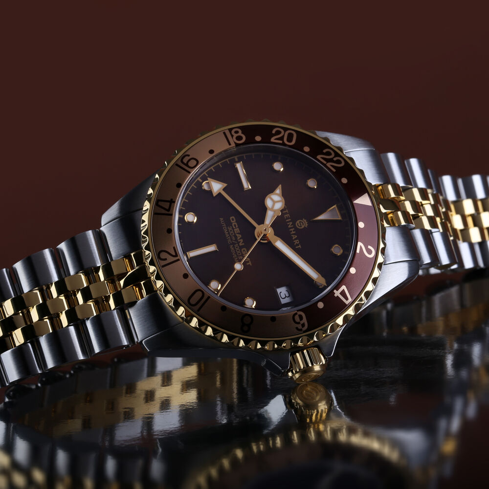 Steinhart Ocean 39mm 2 Tone Chocolate Gold Automatic Swiss Diver Watch 103-1218 Steinhart Ocean 39mm 2 Tone Chocolate Gold Automatic Swiss Diver Watch 103-1218