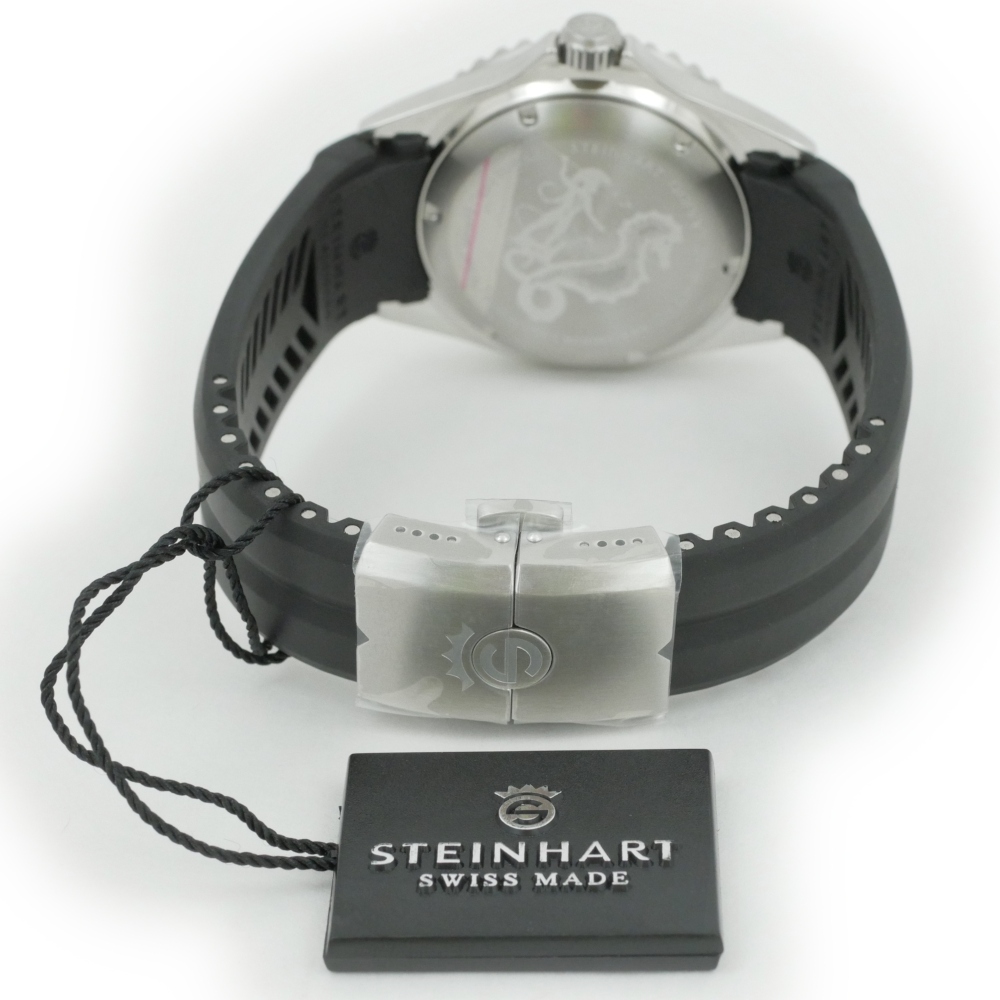 Steinhart Ocean One GMT BLUE-RED. 2 Ceramic Men's Diver Watch Silicone 103-1100