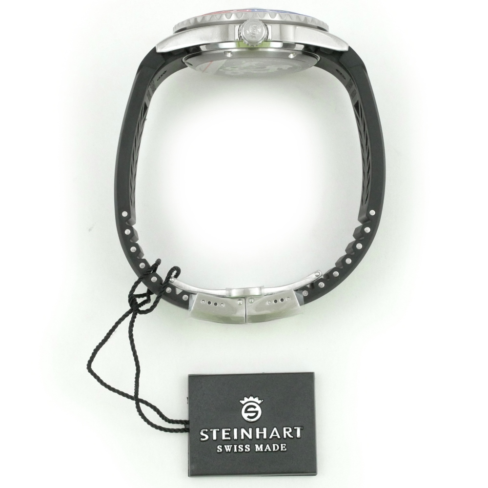 Steinhart Ocean One GMT BLUE-RED. 2 Ceramic Men's Diver Watch Silicone 103-1100