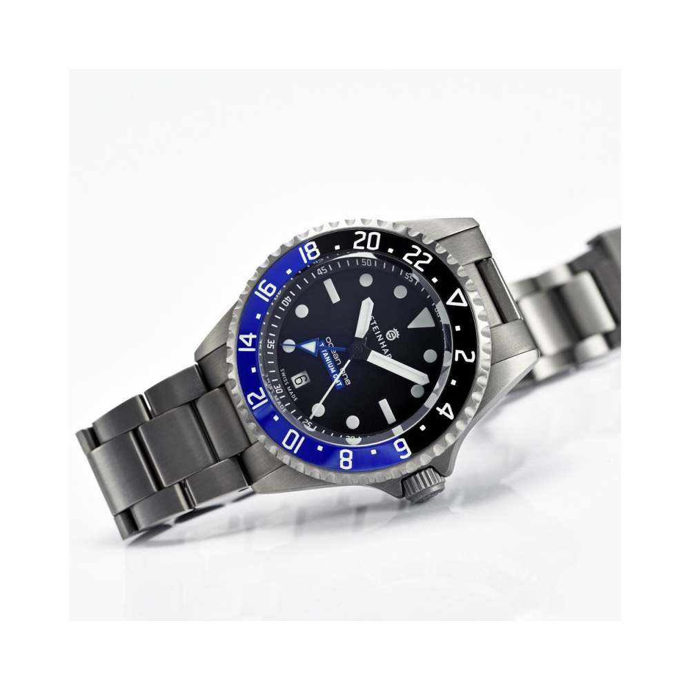 Steinhart Ocean One Titanium 500 GMT premium Ceramic Automatic Men's Watch 103-0662 Batman