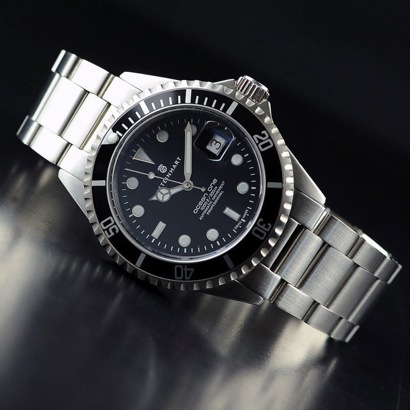 Steinhart Ocean One BLACK Automatic Men's Diver Watch Black Bezel / Black Dial 103-0903