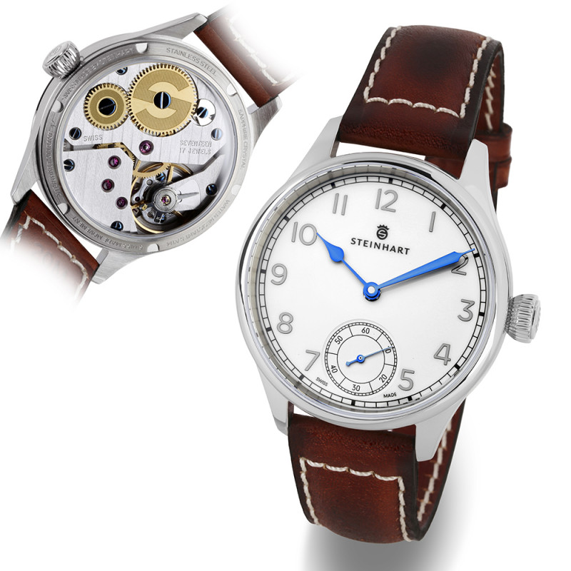 Steinhart Marine Chronometer 42 White Arabic Handwinding Men's Watch 105-1309 Steinhart Marine Chronometer 42 White Arabic Handwinding Men's Watch 105-1309
