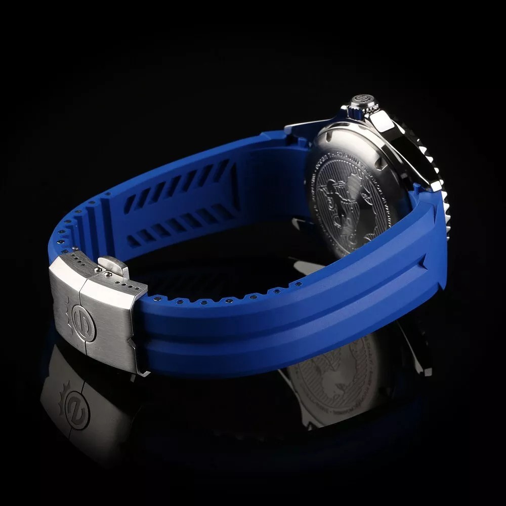 Steinhart Rubber Silicone Band Strap Blue 22mm Ocean 42 44 Clasp Steel 211-1339