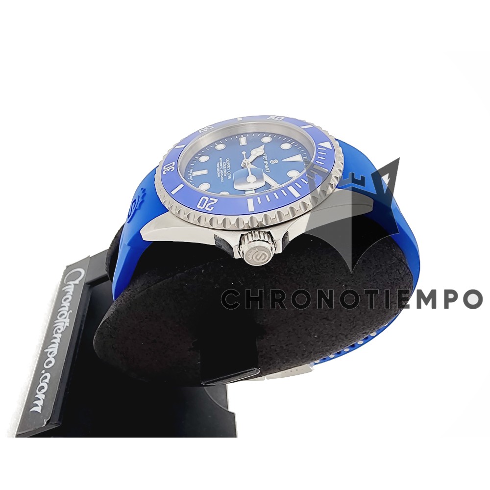 Steinhart Rubber Silicone Band Strap Blue 22mm Ocean 42 44 Clasp Steel 211-1339