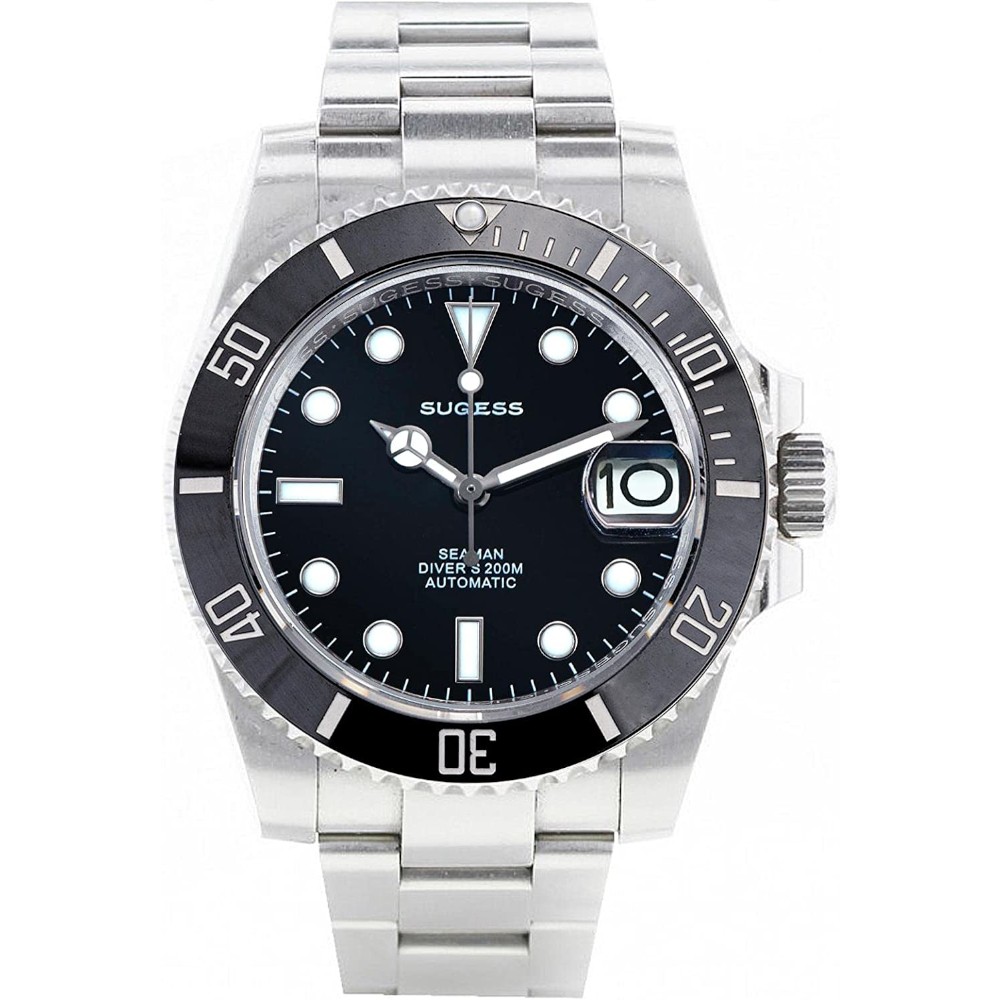 Sugess Sub Black Homage 40mm Automatic Seiko NH35A WR200 Men's Diver Watch Sugess Sub Black Homage 40mm Automatic Seiko NH35A WR200 Men's Diver Watch