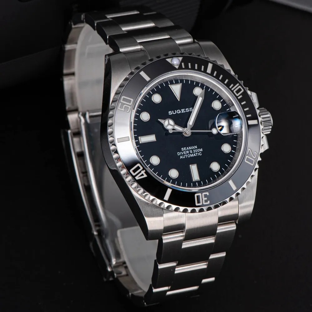 Sugess Sub Black Homage 40mm Automatic Seiko NH35A WR200 Men's Diver Watch Sugess Sub Black Homage 40mm Automatic Seiko NH35A WR200 Men's Diver Watch