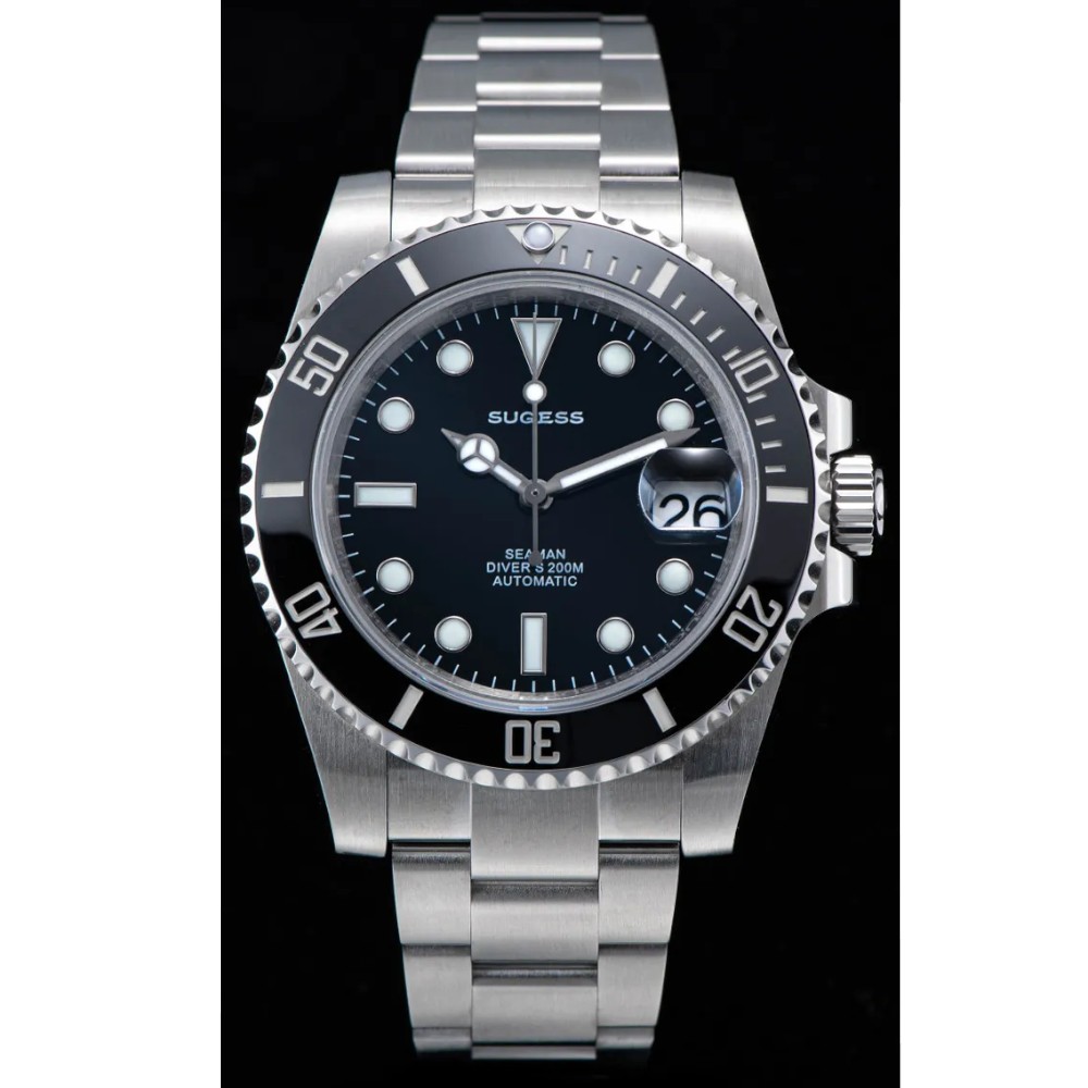 Sugess Sub Black Homage 40mm Automatic Seiko NH35A WR200 Men's Diver Watch Sugess Sub Black Homage 40mm Automatic Seiko NH35A WR200 Men's Diver Watch