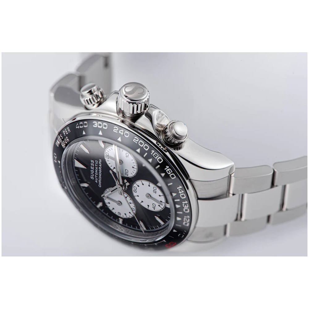 Sugess Chrono Racing 39mm Auto WR 5 ATM Men Watch Panda Red 100 S418-2.003.S