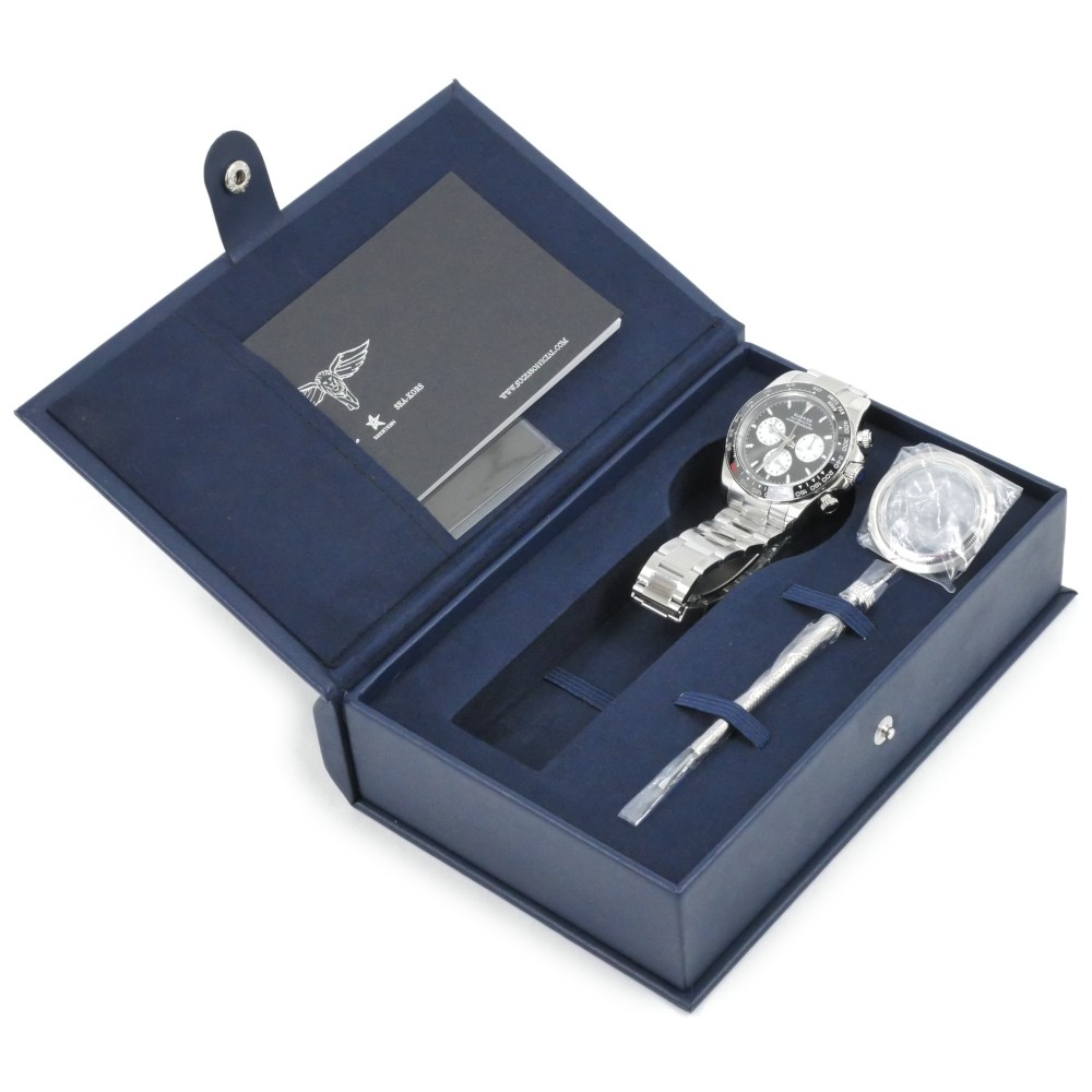 Sugess Chrono Racing 39mm Auto WR 5 ATM Men Watch Panda Red 100 S418-2.003.S