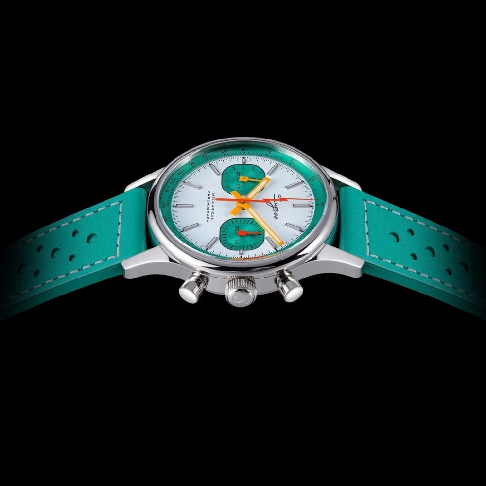 Sugess Chrono Heritage Men Chronograph Watch Teal Green Panda Sapphire S387.02.T