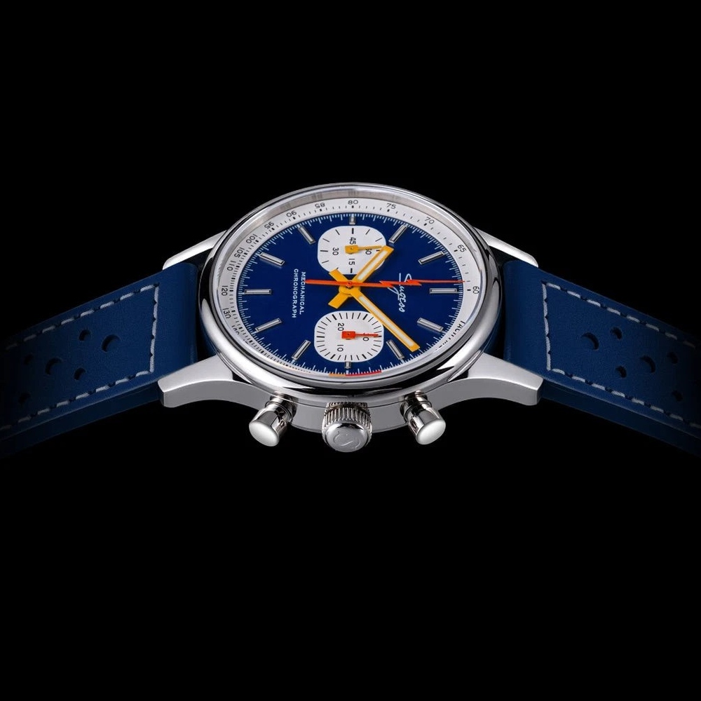 Sugess Chrono Heritage Mens Chronograph Watch Blue Panda Sapphire S387.03.J