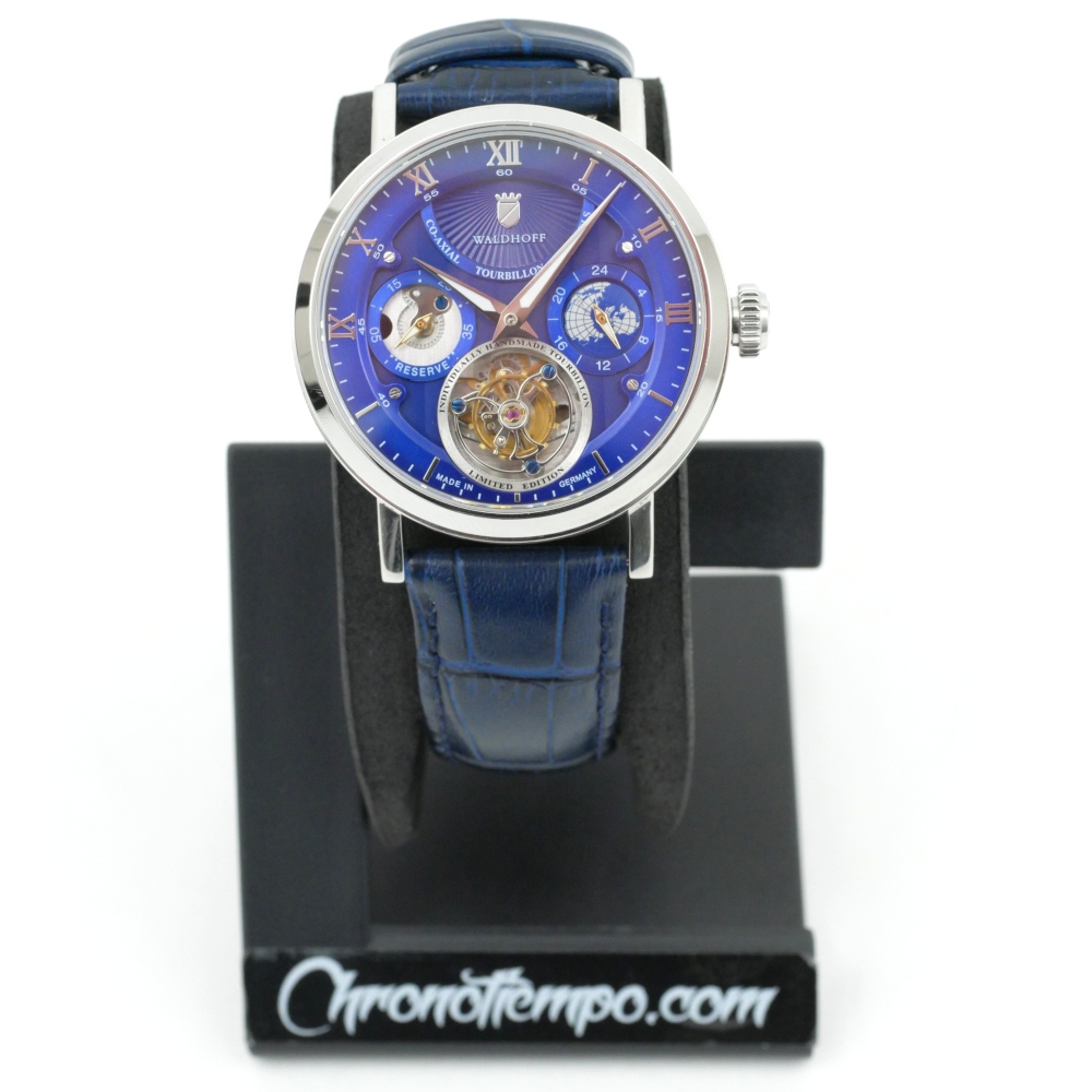 WALDHOFF Ultramatic 42.5mm Royal Blue Tourbillon Men's Watch MW705D WALDHOFF Ultramatic 42.5mm Royal Blue Tourbillon Men's Watch MW705D
