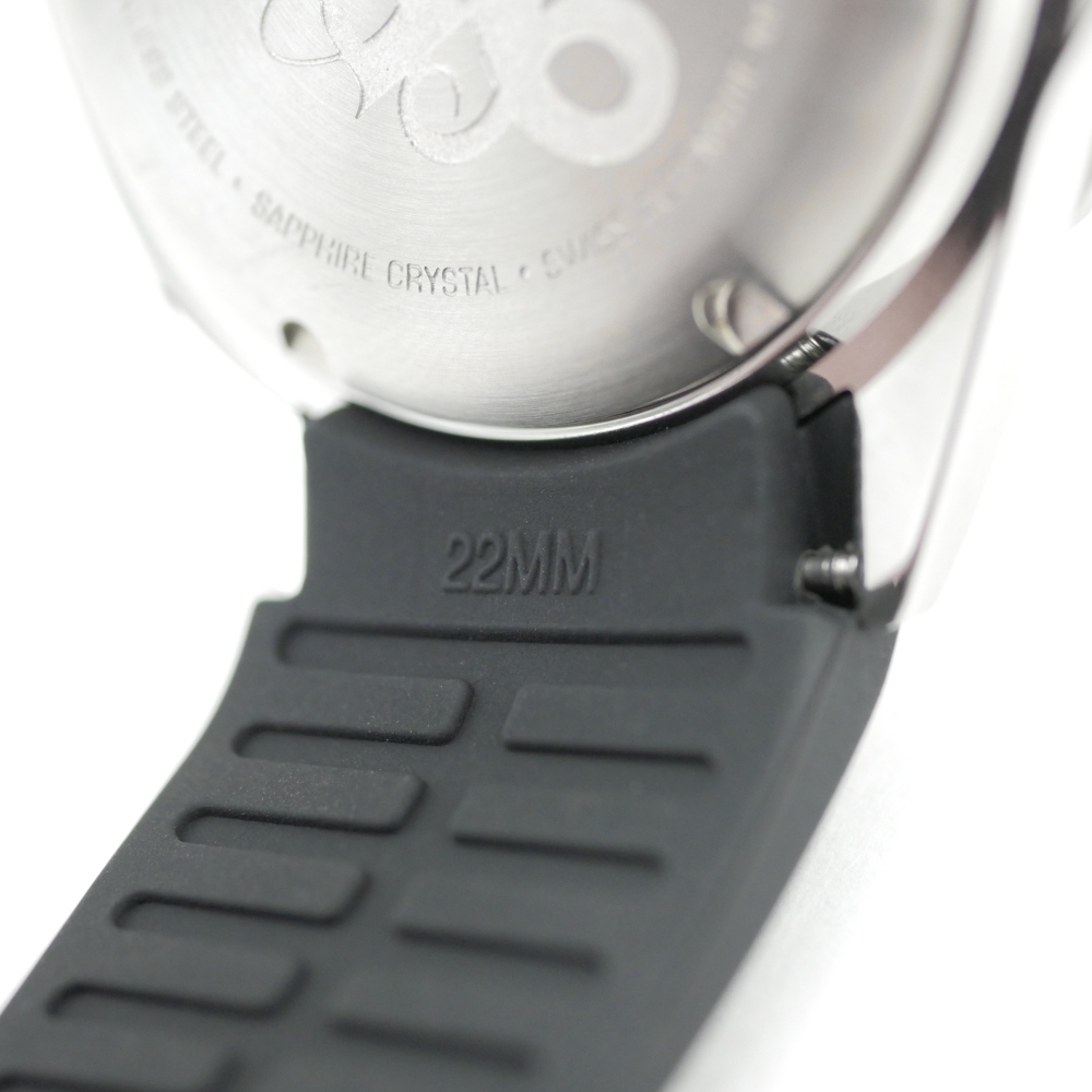 Chronotiempo Universal Silicone Watch Band Slim Watch Strap with Curved Ends 22mm Black With Stainless Steel Buckle