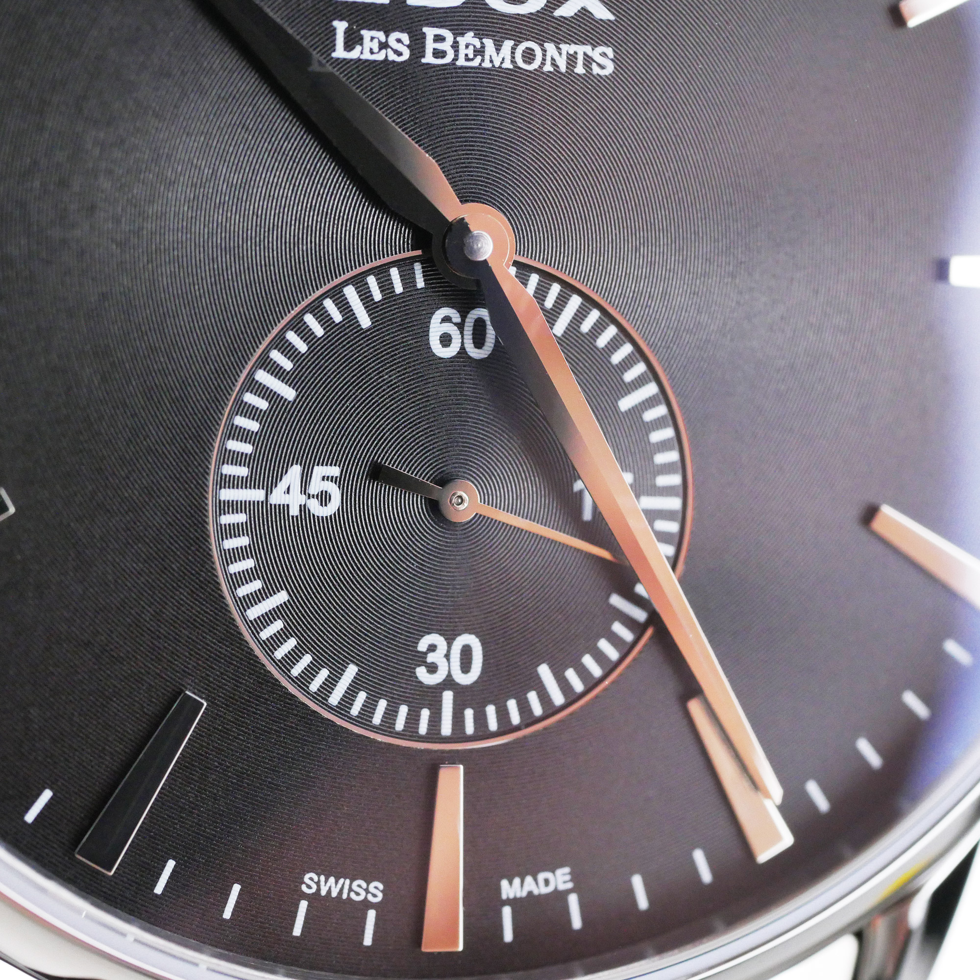 Edox Les Bemonts Black Luxury Swiss Men's Dress Watch 64012-3-NIN Leather Strap