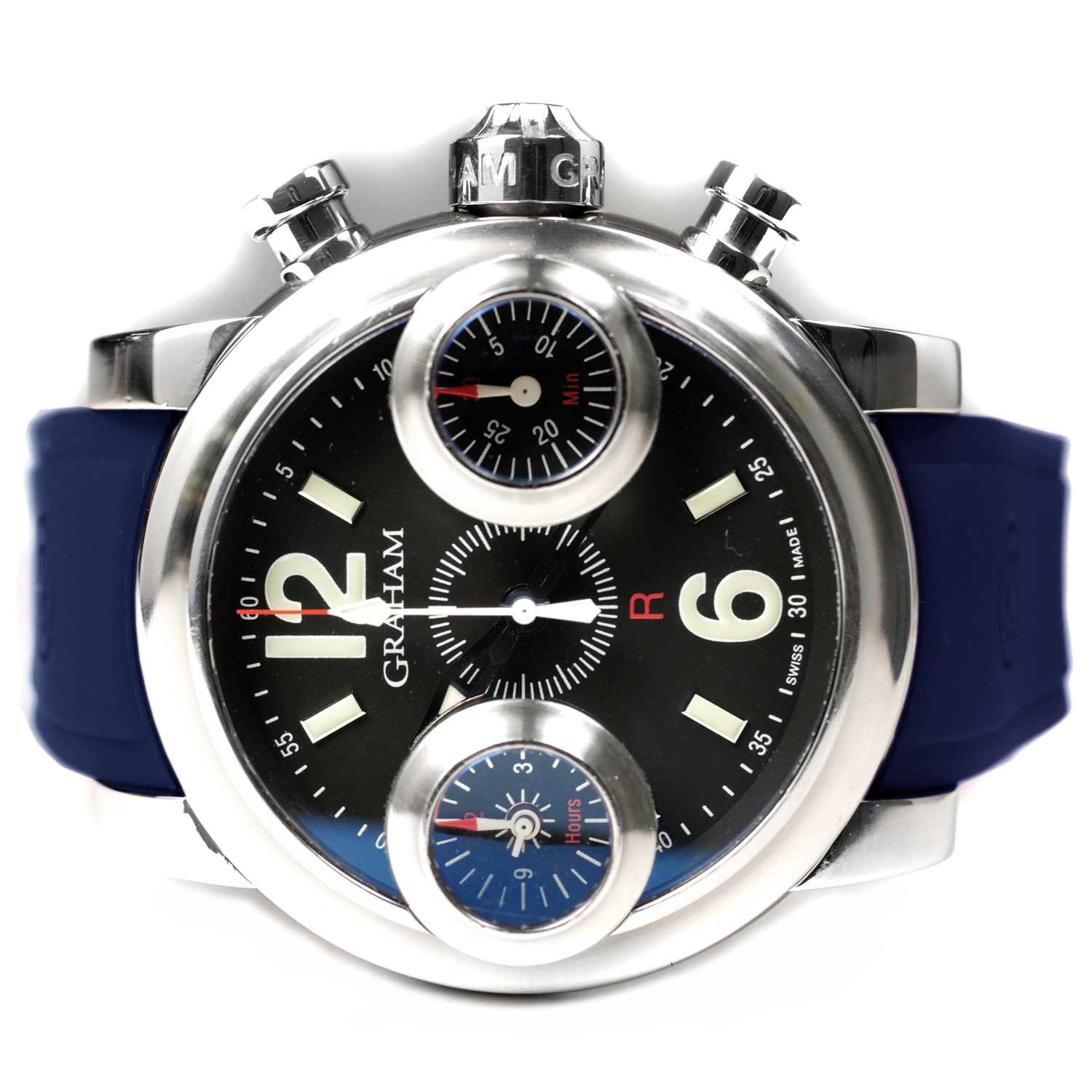 DB Curved Blue Silicone Watch Band Strap 22mm for Graham Swordfish Bracelet DB Curved Blue Silicone Watch Band Strap 22mm for Graham Swordfish Bracelet