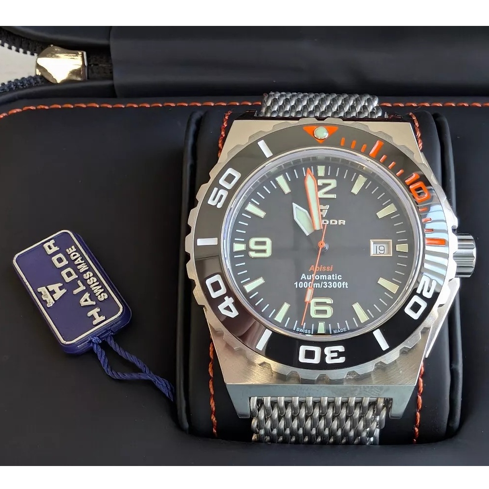 Haldor Abissi 1000M 45.5 mm Swiss Automatic Men's Diver Watch ETA 2824-2 Ceramic Zirconia Bezel