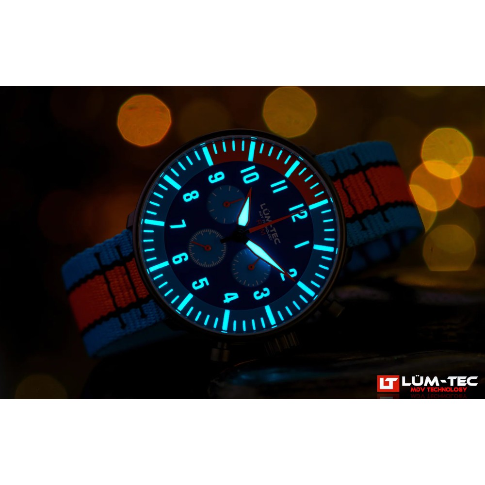 Lum-Tec RPM 2 MDV Technology 43mm Quartz Miyota OS20 Bezel Grey Dial Blue Orange Lum-Tec RPM 2 MDV Technology 43mm Quartz Miyota OS20 Bezel Grey Dial Blue Orange
