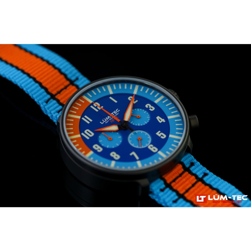 Lum-Tec RPM 2 MDV Technology 43mm Quartz Miyota OS20 Bezel Grey Dial Blue Orange Lum-Tec RPM 2 MDV Technology 43mm Quartz Miyota OS20 Bezel Grey Dial Blue Orange