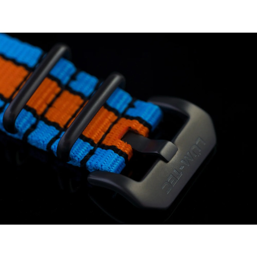 Lum-Tec RPM 2 MDV Technology 43mm Quartz Miyota OS20 Bezel Grey Dial Blue Orange