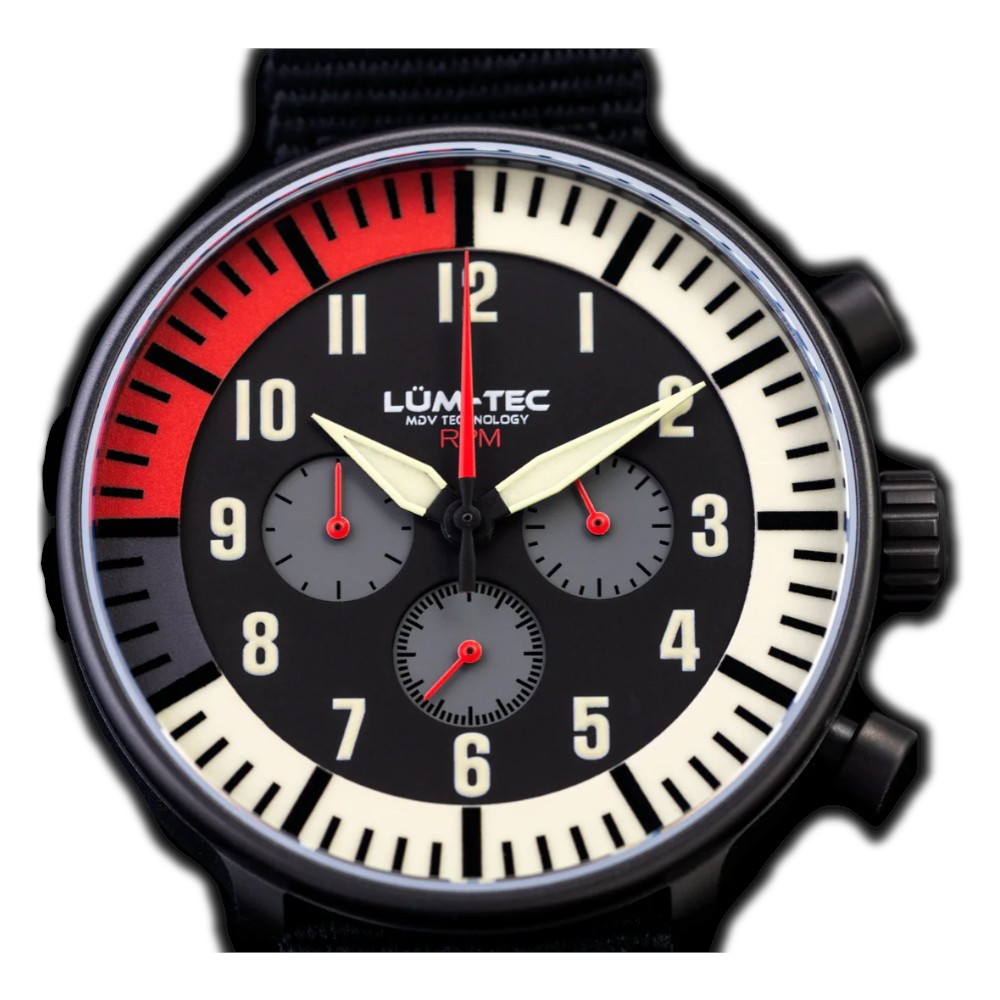 Lum-Tec RPM 1 MDV Technology 43mm Quartz Miyota OS20 Bezel Grey Dial Black Red Lum-Tec RPM 1 MDV Technology 43mm Quartz Miyota OS20 Bezel Grey Dial Black Red