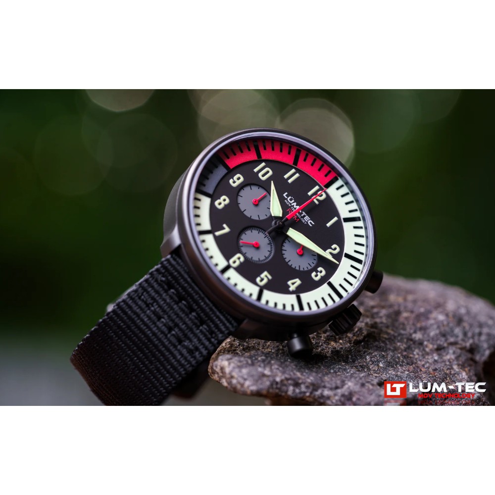 Lum-Tec RPM 1 MDV Technology 43mm Quartz Miyota OS20 Bezel Grey Dial Black Red Lum-Tec RPM 1 MDV Technology 43mm Quartz Miyota OS20 Bezel Grey Dial Black Red