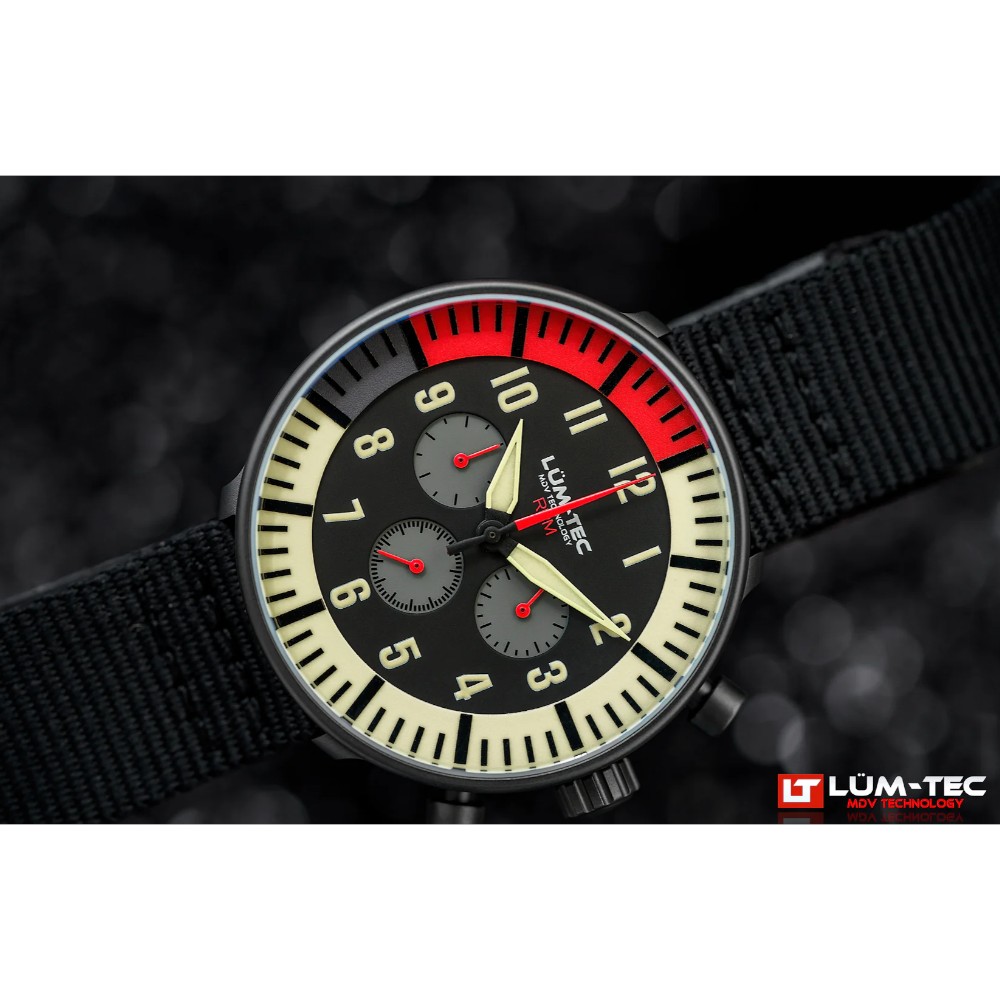 Lum-Tec RPM 1 MDV Technology 43mm Quartz Miyota OS20 Bezel Grey Dial Black Red Lum-Tec RPM 1 MDV Technology 43mm Quartz Miyota OS20 Bezel Grey Dial Black Red