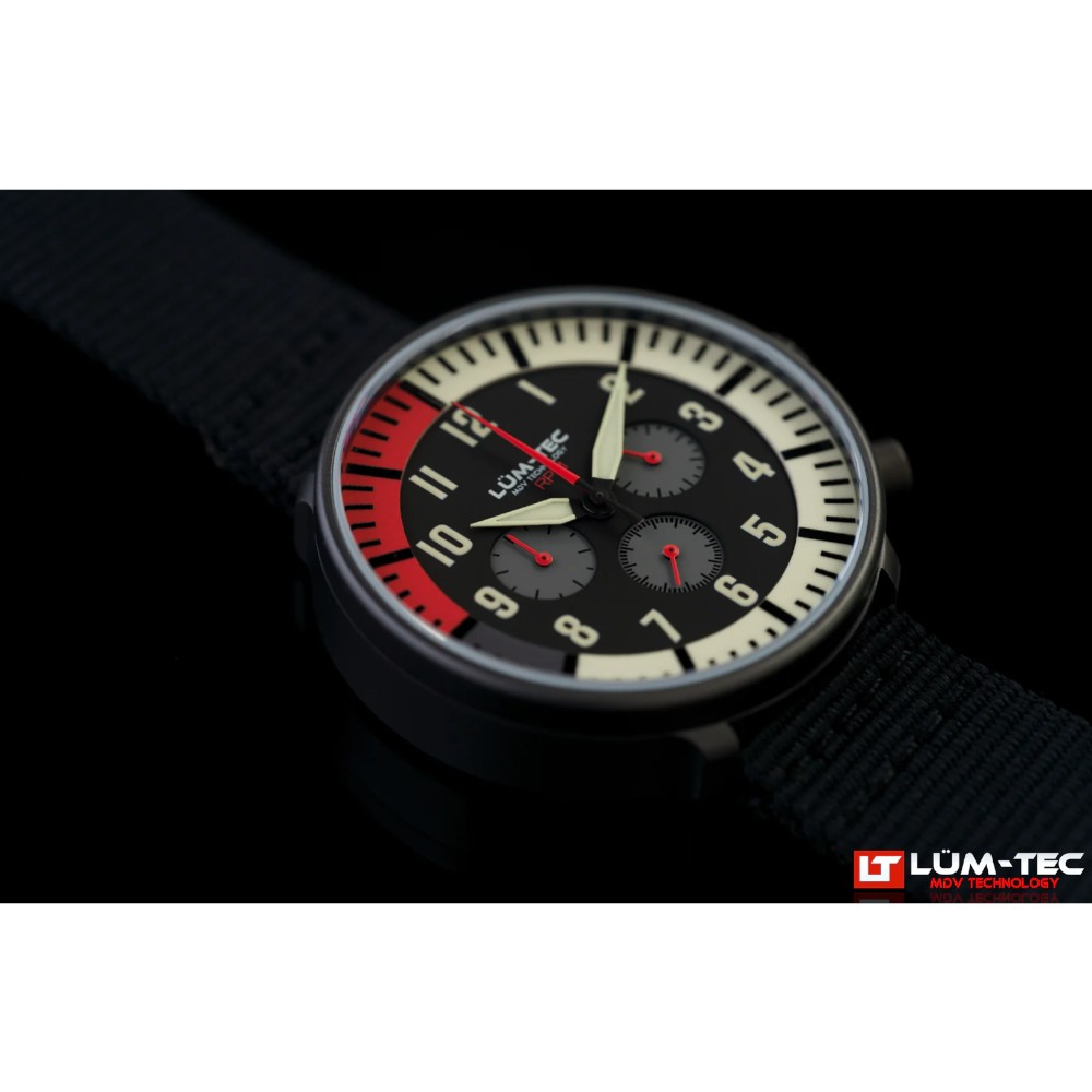 Lum-Tec RPM 1 MDV Technology 43mm Quartz Miyota OS20 Bezel Grey Dial Black Red Lum-Tec RPM 1 MDV Technology 43mm Quartz Miyota OS20 Bezel Grey Dial Black Red