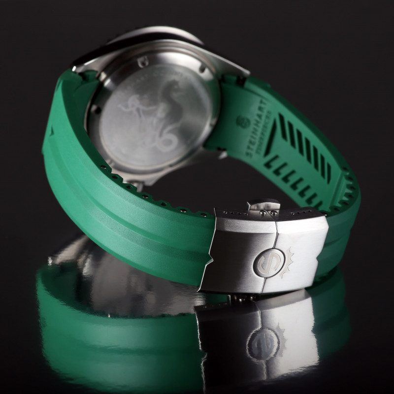 Steinhart Rubber Silicone Band Strap Green 20x16mm for Ocean 39 clasp steel 211-1186