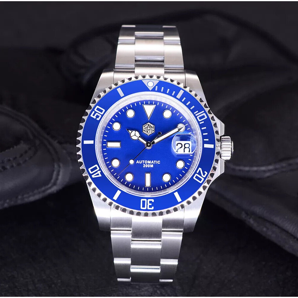 San Martin SN019-G 41mm Water Ghost Automatic Diver Watch Blue Ceramic Bezel San Martin SN019-G 41mm Water Ghost Automatic Diver Watch Blue Ceramic Bezel