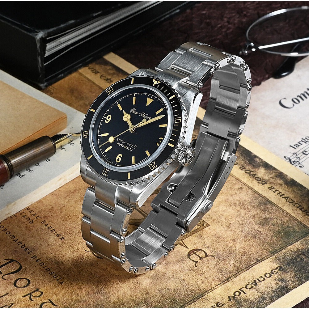 San Martin SN004-G-V2 38mm Vintage Automatic Mens Diver Watch Black Dial San Martin SN004-G-V2 38mm Vintage Automatic Mens Diver Watch Black Dial